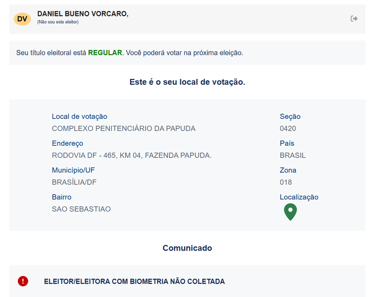 Preso na Papudinha, Vorcaro transfere local de votação para a Papuda