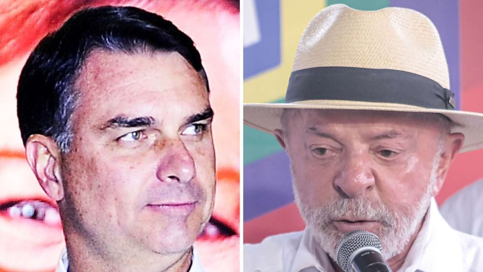 Fl&aacute;vio Bolsonaro (PL) e Luiz In&aacute;cio Lula da Silva (PT)
