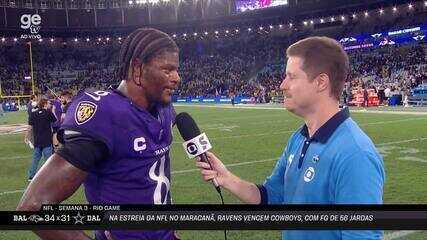 Derrick Henry e Lamar Jackson após o NFL Rio Game