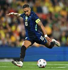 Raphinha fez um dos gols do Brasil no amistoso contra a Austrália nesta terça-feira, 29 Foto: Albert Perez/Getty Images