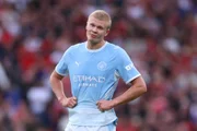 Haaland marcou o gol da vitória do Manchester City sobre o United.