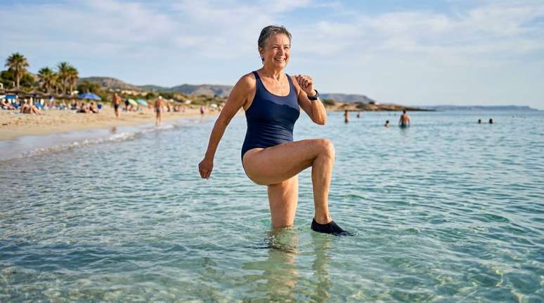 Nem caminhar nem nadar: o melhor exercício para fazer na praia, recomendado para pessoas com mais de 60 anos