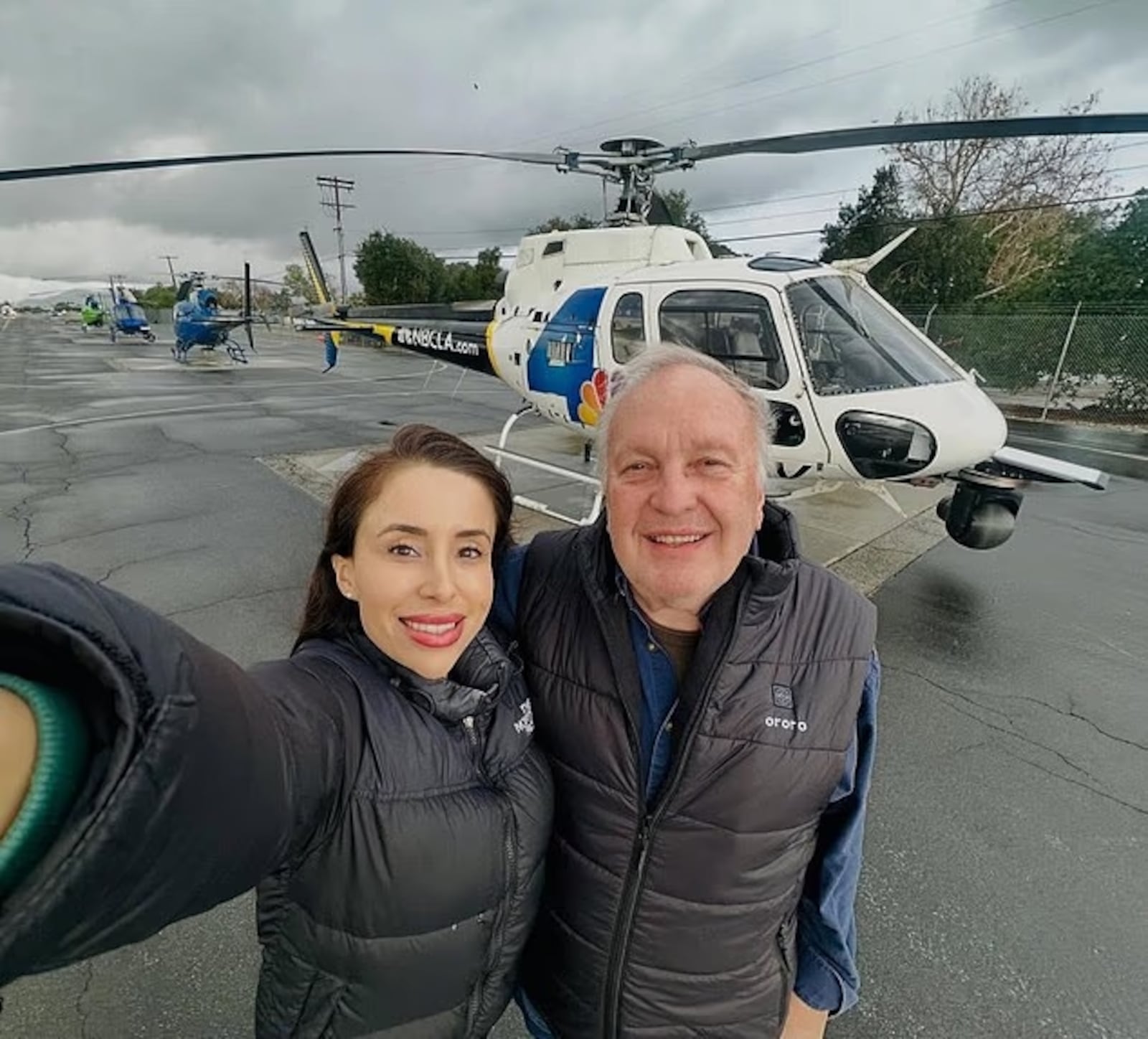 Jornalista Eliana Moreno, 38, e o piloto George Marciniw, 70 Arquivo pessoal