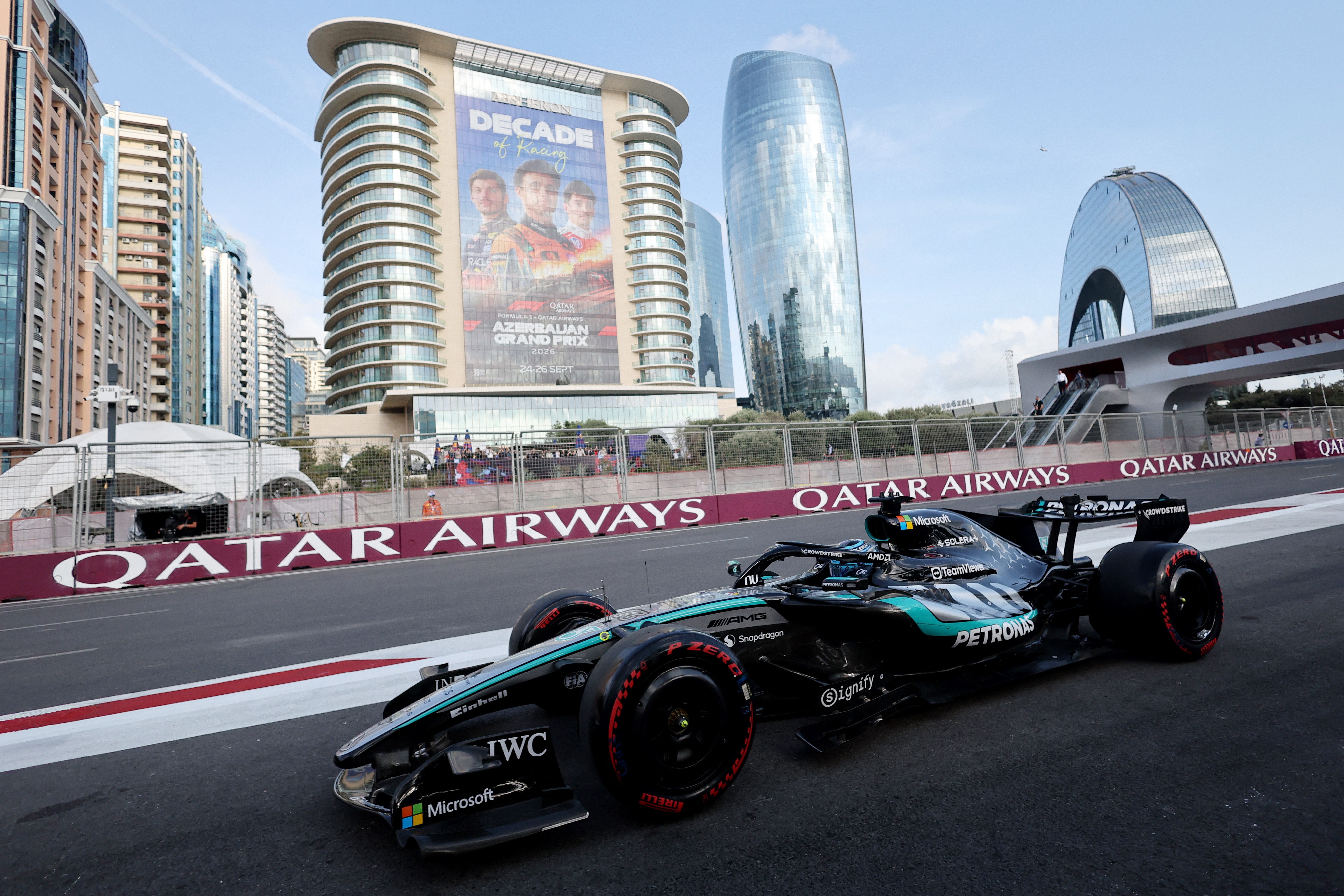 GP do Azerbaijão: Russell faz pole dominante e Bortoleto larga em 17º; veja grid
