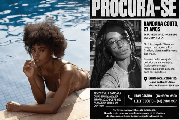 Modelo Dandara Couto é encontrada com vida após 2 dias desaparecida - destaque galeria