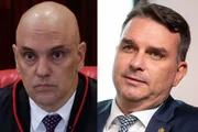 Alexandre de Moraes e Flávio Bolsonaro