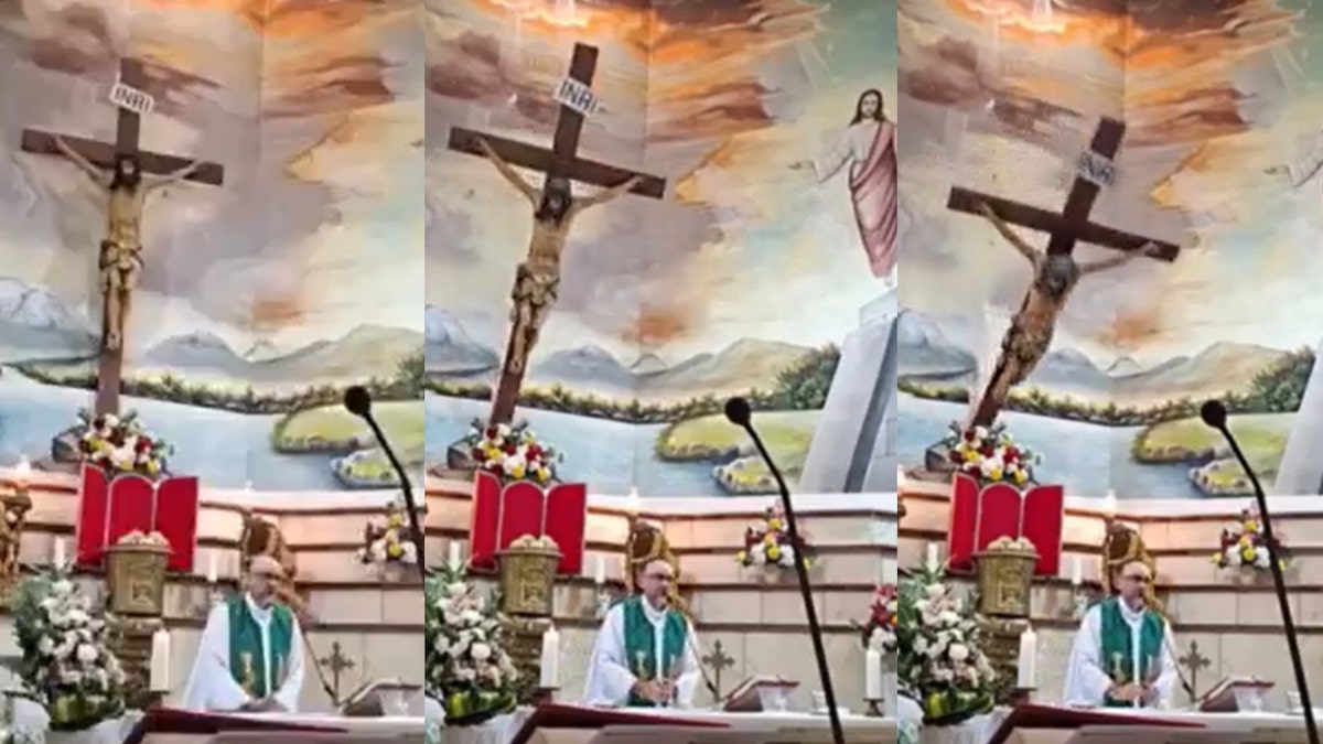 Padre morre após ser atingido por cruz em missa transmitida ao vivo