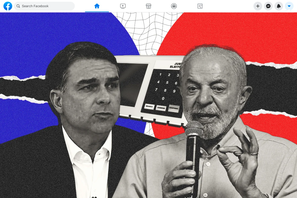 Flávio Bolsonaro (PL) e Lula (PT)