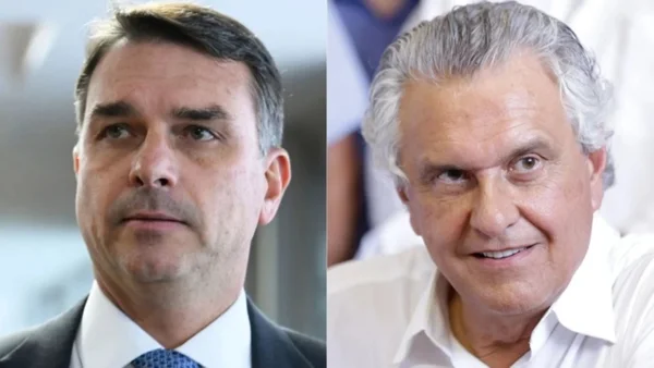Segurança pública une Flávio Bolsonaro e Ronaldo Caiado