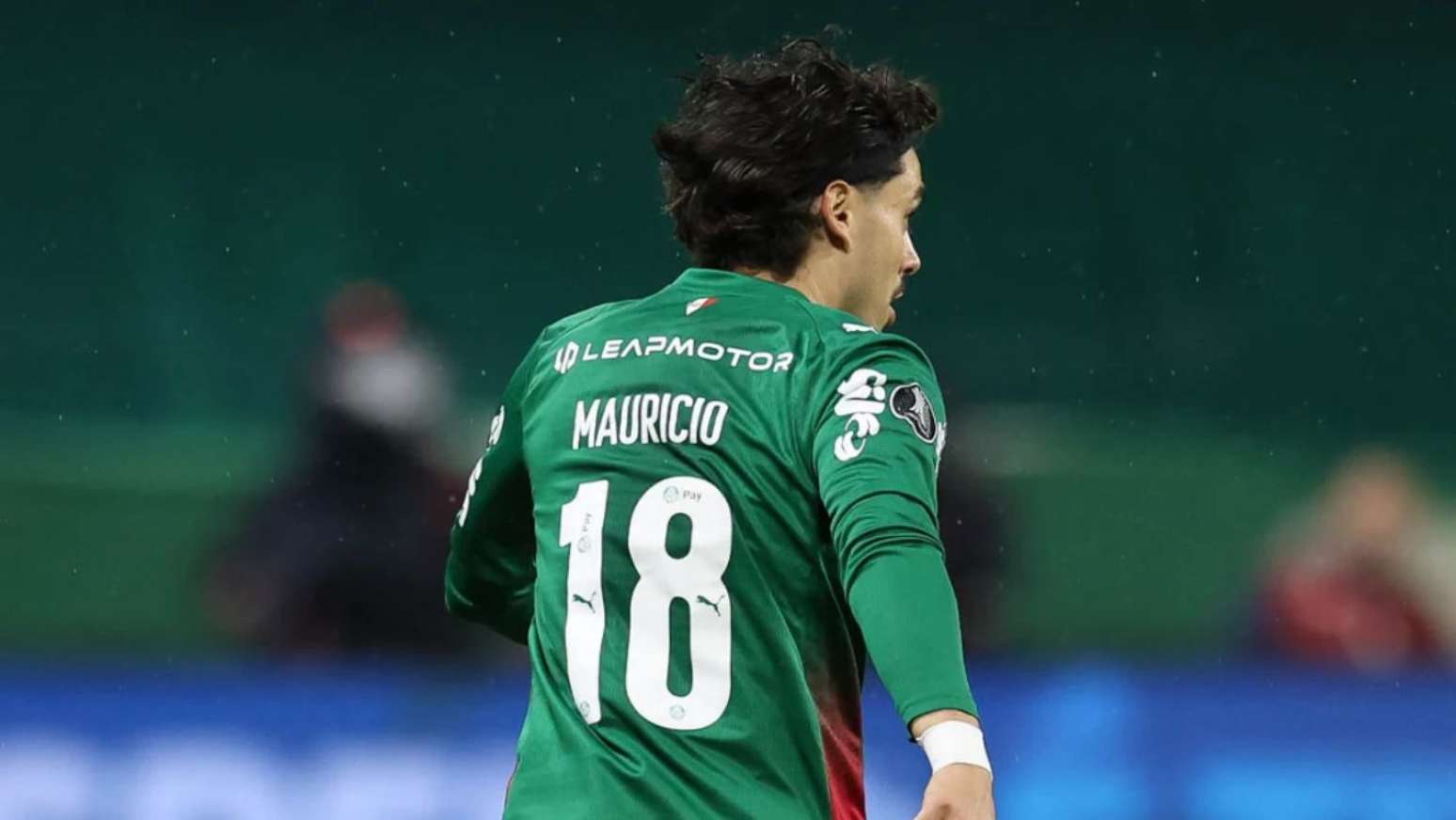 O jogador Mauricio, da SE Palmeiras, em jogo contra a equipe do Fluminense FC, durante partida v&aacute;lida pela semi final, volta, da Conmebol Libertadores, na arena Nubank Parque
