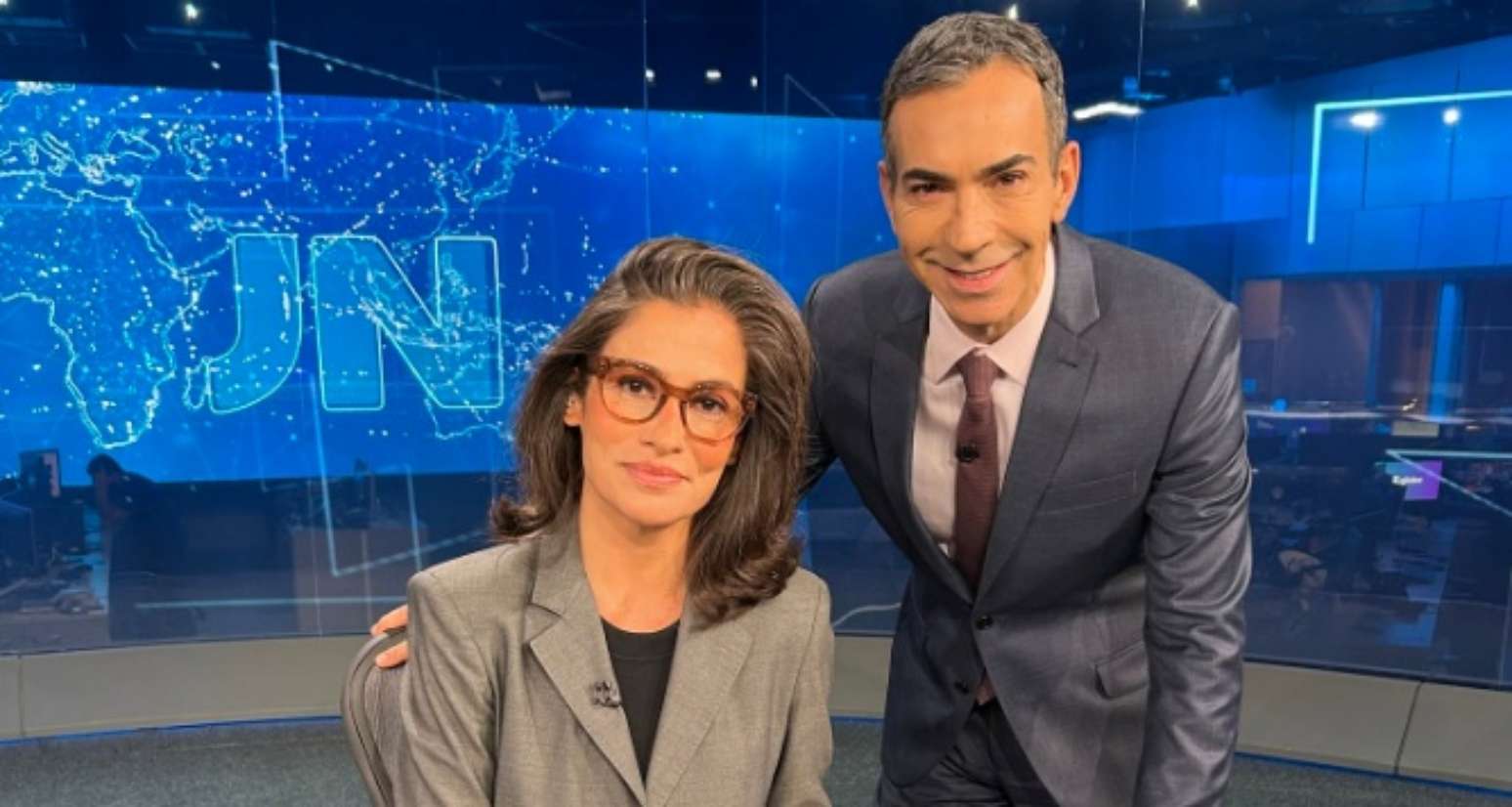 Os &acirc;ncoras do 'Jornal Nacional', Renata Vasconcellos e C&eacute;sar Tralli