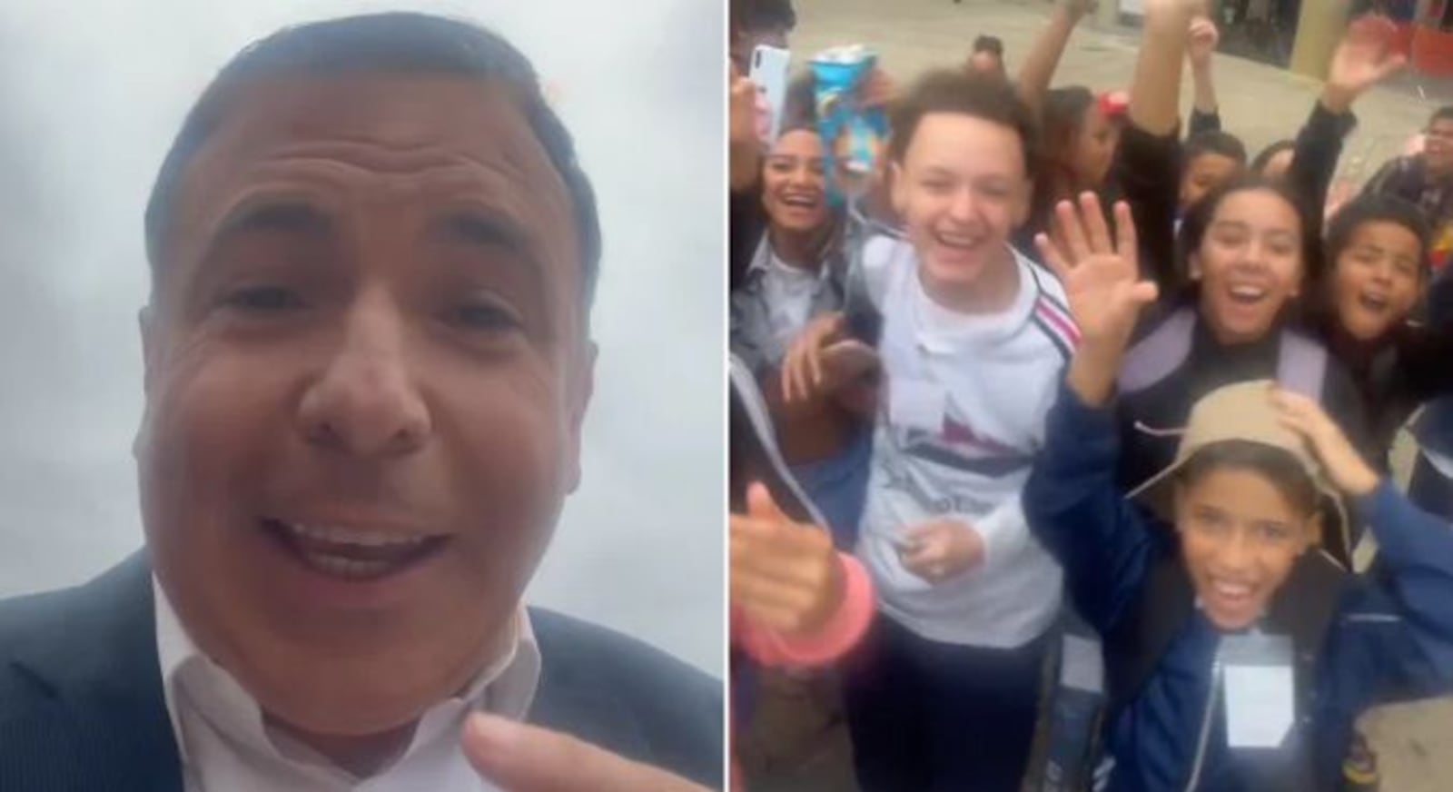 Reinaldo Gottino encontrou os fãs mirins na frente da Arena Pacaembu Reprodução/Instagram