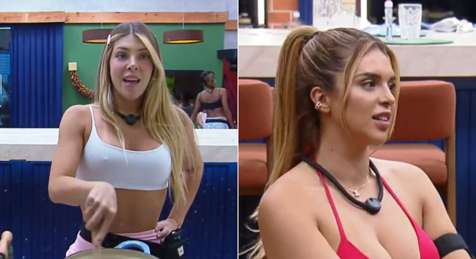 Ana Bruna e Mônica discutiram na cozinha Reprodução/RecordPlus
