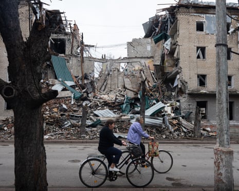 Buildings heavily damaged following a Russian missile attack in Sloviansk, Donetsk region, Ukraine, 16 September 2026.