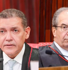 O presidente do TSE, ministro Kassio Nunes Marques, e o corregedor-geral da Justiça Eleitoral, Ricardo Villas Bôas Cueva Foto: Leobark Rodrigues/Secom/TSE e Luiz Roberto/TSE